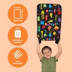 NoBoringSuitcases.com® Koffer - Monster - Kleuren - Kinderen - Ruimte - Past Binnen 55x40x20 Cm En 55x35x25 Cm - Handbagage - Trolley - Fotokoffer - Cabin Size - Print -Tassen Kortingen Winkel 1200x1200 197