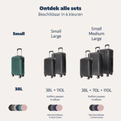 TRVLMORE Koffer - Handbagage - 54x36x20cm - 38L - Donkergroen 21 TRVLMORE Koffer - Handbagage - 54x36x20cm - 38L - Donkergroen -Tassen Kortingen Winkel 1200x1200 22