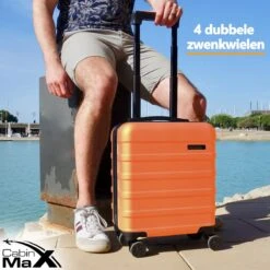 CabinMax Handbagage Koffer - Trolley 30L - Harde Reiskoffer - 45x36x20cm - Lichtgewicht - Groot Capaciteit - Oranje -Tassen Kortingen Winkel 1200x1200 233