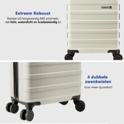 CabinMax Handbagage Koffer - Trolley 30L - Harde Reiskoffer - 45x36x20cm - Lichtgewicht - Groot Capaciteit - Wit -Tassen Kortingen Winkel 1200x1200 258