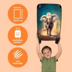 NoBoringSuitcases.com® Koffer - Handbagage Trolley - Olifant - Verf - Bloemen - Portret - Abstract - Reiskoffer Met Wielen - Past Binnen 55x40x20 Cm En 55x35x25 Cm - Koffertje - Fotokoffer -Tassen Kortingen Winkel 1200x1200 268