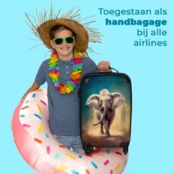 NoBoringSuitcases.com® Koffer - Handbagage Trolley - Olifant - Verf - Bloemen - Portret - Abstract - Reiskoffer Met Wielen - Past Binnen 55x40x20 Cm En 55x35x25 Cm - Koffertje - Fotokoffer -Tassen Kortingen Winkel 1200x1200 270