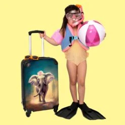 NoBoringSuitcases.com® Koffer - Handbagage Trolley - Olifant - Verf - Bloemen - Portret - Abstract - Reiskoffer Met Wielen - Past Binnen 55x40x20 Cm En 55x35x25 Cm - Koffertje - Fotokoffer -Tassen Kortingen Winkel 1200x1200 271