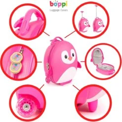 Boppi - Kindertrolley - Pinguïn (roze) - Handbagage - Lichtgewicht - Duurzaam - 17L -Tassen Kortingen Winkel 1200x1200 279