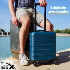 CabinMax Handbagage Koffer - Trolley 30L - Harde Reiskoffer - 45x36x20cm - Lichtgewicht - Groot Capaciteit - Endless Sea -Tassen Kortingen Winkel 1200x1200 341