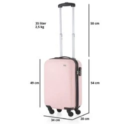 TravelZ Horizon Handbagagekoffer - 54cm Handbagage Trolley Met Gevoerde Binnenkant - Baby Roze -Tassen Kortingen Winkel 1200x1200 357