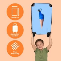 NoBoringSuitcases.com® Koffer - Reiskoffer Met Wielen - Pauw - IJshoorntjes - Blauw - IJs - Vogel - Handbagage Trolley - Past Binnen 55x40x20 Cm En 55x35x25 Cm - Fotokoffer -Tassen Kortingen Winkel 1200x1200 382