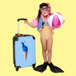 NoBoringSuitcases.com® Koffer - Reiskoffer Met Wielen - Pauw - IJshoorntjes - Blauw - IJs - Vogel - Handbagage Trolley - Past Binnen 55x40x20 Cm En 55x35x25 Cm - Fotokoffer -Tassen Kortingen Winkel 1200x1200 385