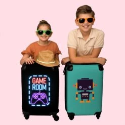 NoBoringSuitcases.com® Koffer - Trolley Op Wieltjes - Neon - Game Room - Tekst - Controller - Zwart - Reiskoffer - Past Binnen 55x40x20 Cm En 55x35x25 Cm - Koffertje - Trolley Handbagage 16 NoBoringSuitcases.com® Koffer - Trolley Op Wieltjes - Neon - Game Room - Tekst - Controller - Zwart - Reiskoffer - Past Binnen 55x40x20 Cm En 55x35x25 Cm - Koffertje - Trolley Handbagage -Tassen Kortingen Winkel 1200x1200 396