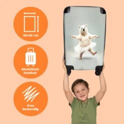 NoBoringSuitcases.com® Koffer - IJsbeer - Rok - Wit - Portret - Dieren - Trolley Op Wieltjes - Reiskoffer - Past Binnen 55x40x20 Cm En 55x35x25 Cm - Fotokoffer -Tassen Kortingen Winkel 1200x1200 402