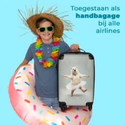 NoBoringSuitcases.com® Koffer - IJsbeer - Rok - Wit - Portret - Dieren - Trolley Op Wieltjes - Reiskoffer - Past Binnen 55x40x20 Cm En 55x35x25 Cm - Fotokoffer -Tassen Kortingen Winkel 1200x1200 404