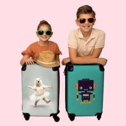 NoBoringSuitcases.com® Koffer - IJsbeer - Rok - Wit - Portret - Dieren - Trolley Op Wieltjes - Reiskoffer - Past Binnen 55x40x20 Cm En 55x35x25 Cm - Fotokoffer -Tassen Kortingen Winkel 1200x1200 406