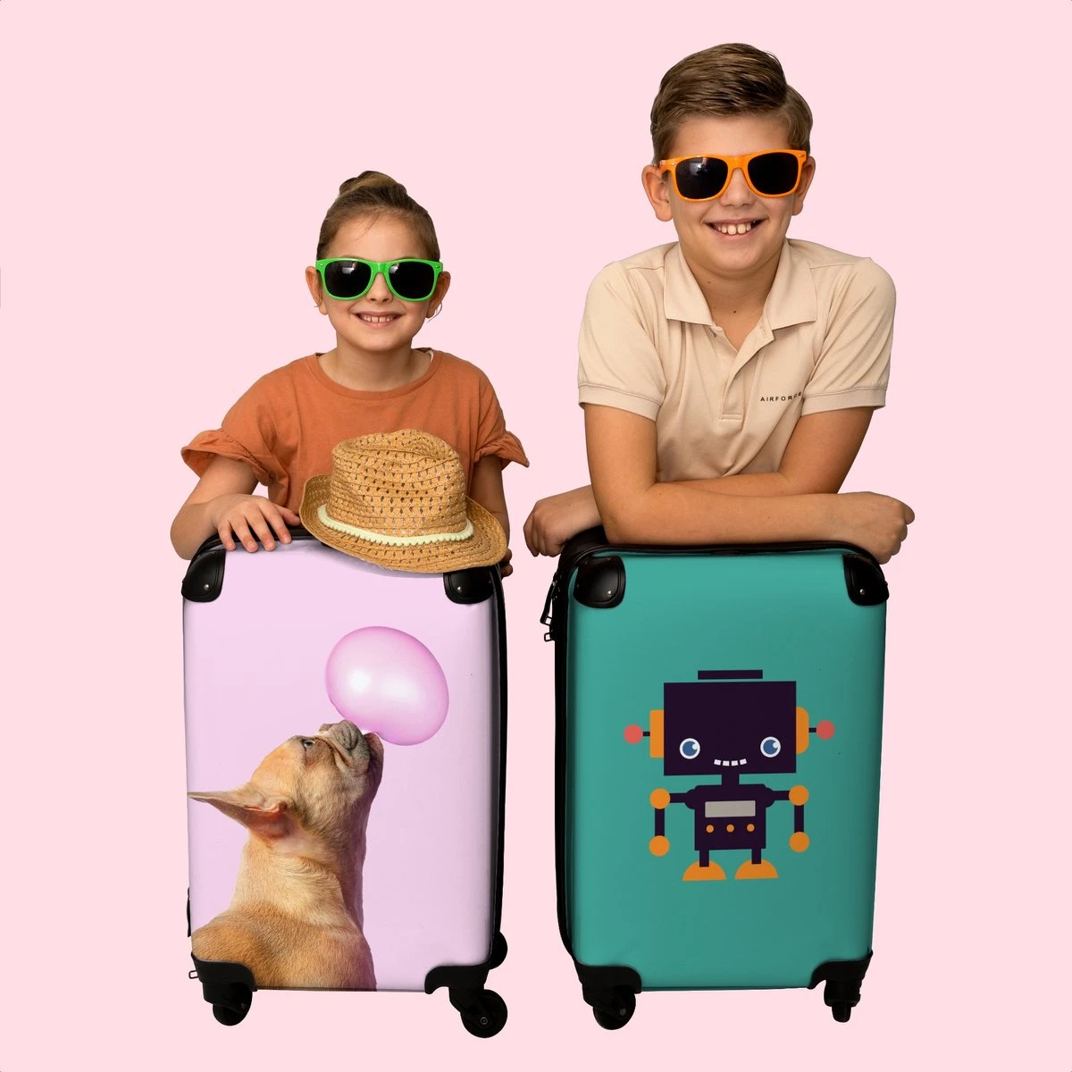 NoBoringSuitcases.com® Kinderkoffer - Hond - Dieren - Kauwgom - Roze - Kinderen - Trolley Kinderen - Past Binnen 55x40x20 Cm En 55x35x25 Cm - Reiskoffer Met Wielen - Koffertje 11 NoBoringSuitcases.com® Kinderkoffer - Hond - Dieren - Kauwgom - Roze - Kinderen - Trolley Kinderen - Past Binnen 55x40x20 Cm En 55x35x25 Cm - Reiskoffer Met Wielen - Koffertje - Afbeelding 9