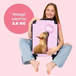 NoBoringSuitcases.com® Kinderkoffer - Hond - Dieren - Kauwgom - Roze - Kinderen - Trolley Kinderen - Past Binnen 55x40x20 Cm En 55x35x25 Cm - Reiskoffer Met Wielen - Koffertje 25 NoBoringSuitcases.com® Kinderkoffer - Hond - Dieren - Kauwgom - Roze - Kinderen - Trolley Kinderen - Past Binnen 55x40x20 Cm En 55x35x25 Cm - Reiskoffer Met Wielen - Koffertje -Tassen Kortingen Winkel 1200x1200 466