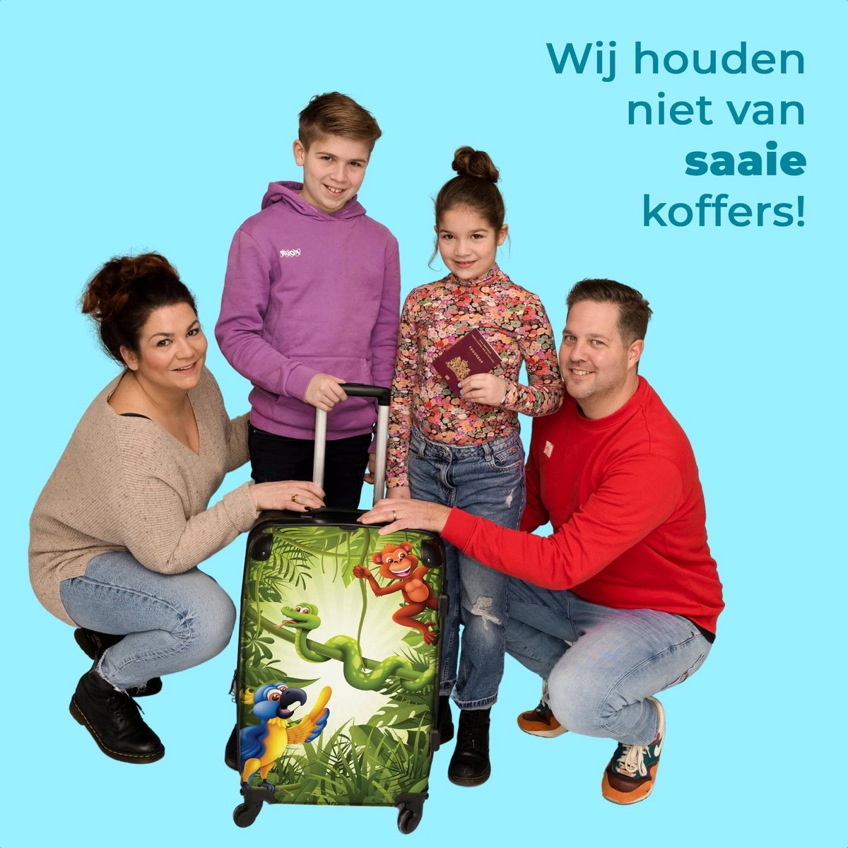 NoBoringSuitcases.com® Koffer Groot - Jungle - Dieren - Groen - Kinderen - Trolley Koffer Met TSA-slot - Met Wielen - 90 Liter - Reiskoffer - 66 Cm 7 NoBoringSuitcases.com® Koffer Groot - Jungle - Dieren - Groen - Kinderen - Trolley Koffer Met TSA-slot - Met Wielen - 90 Liter - Reiskoffer - 66 Cm - Afbeelding 5