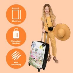 NoBoringSuitcases.com® Koffer Groot - Eenhoorn - Luchtballon - Meisjes - Regenboog - Trolley Koffer Met TSA-slot - Met Wielen - 90 Liter - Reiskoffer - 66 Cm -Tassen Kortingen Winkel 1200x1200 565