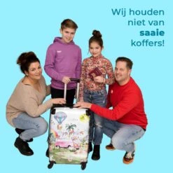 NoBoringSuitcases.com® Koffer Groot - Eenhoorn - Luchtballon - Meisjes - Regenboog - Trolley Koffer Met TSA-slot - Met Wielen - 90 Liter - Reiskoffer - 66 Cm -Tassen Kortingen Winkel 1200x1200 567