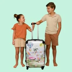 NoBoringSuitcases.com® Koffer Groot - Eenhoorn - Luchtballon - Meisjes - Regenboog - Trolley Koffer Met TSA-slot - Met Wielen - 90 Liter - Reiskoffer - 66 Cm -Tassen Kortingen Winkel 1200x1200 569