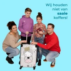 NoBoringSuitcases.com® Koffer Groot - Prinses - Bloemen - Kroon - Meisje - Sterren - Trolley Koffer Met TSA-slot - Met Wielen - 90 Liter - Reiskoffer - 66 Cm -Tassen Kortingen Winkel 1200x1200 679