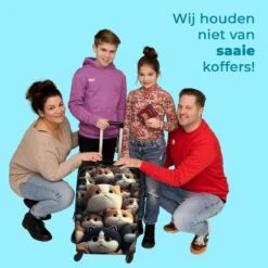 NoBoringSuitcases.com® Koffer Groot - Kat - Huisdieren - Poes - Bruin - Grijs - Trolley Koffer Met TSA-slot - Met Wielen - 90 Liter - Reiskoffer - 66 Cm -Tassen Kortingen Winkel 1200x1200 694