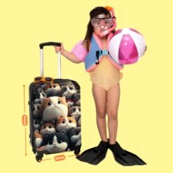 NoBoringSuitcases.com® Koffer Groot - Kat - Huisdieren - Poes - Bruin - Grijs - Trolley Koffer Met TSA-slot - Met Wielen - 90 Liter - Reiskoffer - 66 Cm -Tassen Kortingen Winkel 1200x1200 695