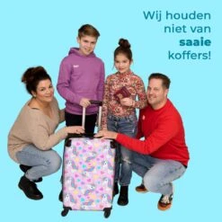 NoBoringSuitcases.com® Koffer Groot - Eenhoorn - Meisje - Patroon - Hartje - Trolley Koffer Met TSA-slot - Met Wielen - 90 Liter - Reiskoffer - 66 Cm -Tassen Kortingen Winkel 1200x1200 715