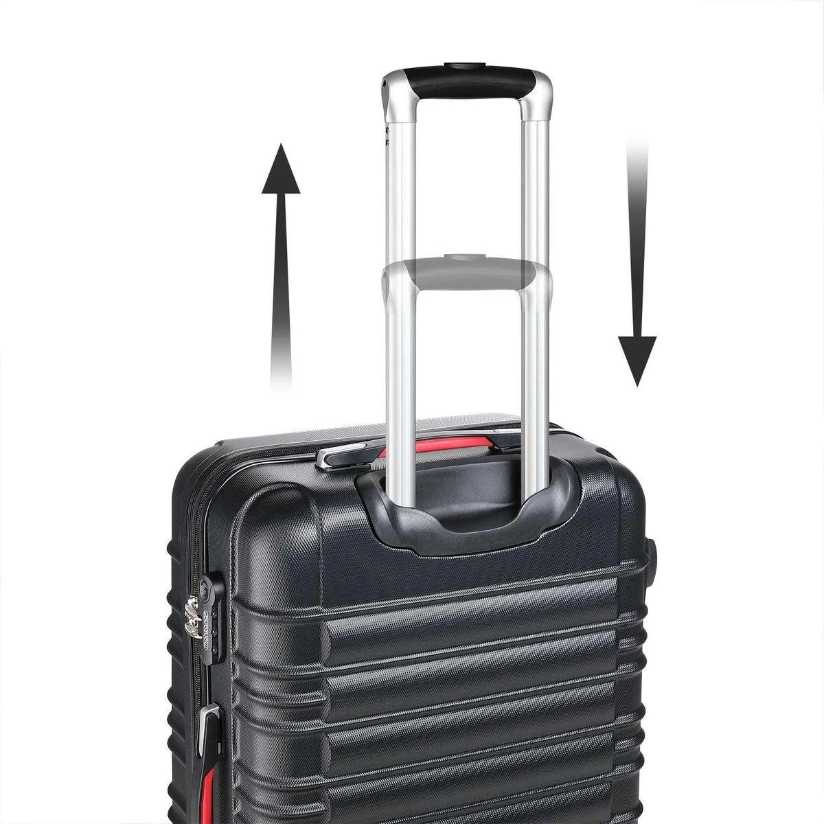 Monzana Kofferset - 4 Stuks S M L XL Met Wielen Cijferslot - Zwart 8 Monzana Kofferset - 4 Stuks S M L XL Met Wielen Cijferslot - Zwart - Afbeelding 6