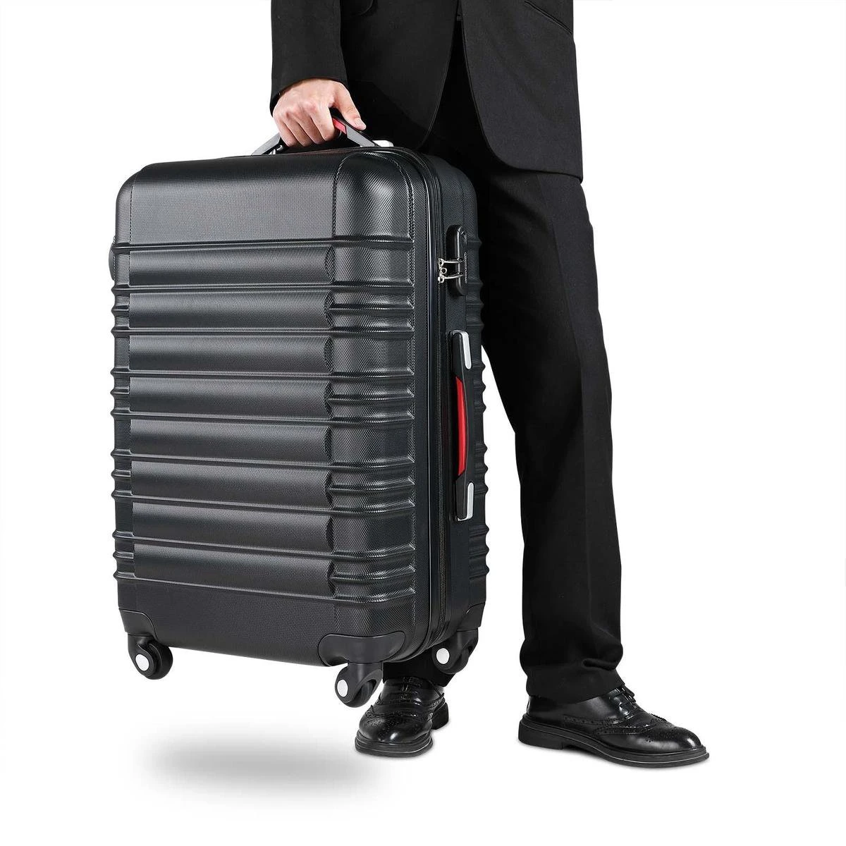 Monzana Kofferset - 4 Stuks S M L XL Met Wielen Cijferslot - Zwart 9 Monzana Kofferset - 4 Stuks S M L XL Met Wielen Cijferslot - Zwart - Afbeelding 7