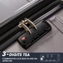 Merax 3-delig Kofferset Met TSA Slot - Trolleyset ABS 40L, 70L & 110 Liter - Grijs -Tassen Kortingen Winkel 1200x1200 798