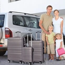 Merax 3-delig Kofferset Met TSA Slot - Trolleyset ABS 40L, 70L & 110 Liter - Grijs -Tassen Kortingen Winkel 1200x1200 800