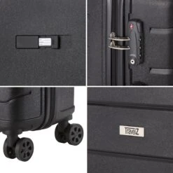 TravelZ Big Bars Kofferset - Trolleyset TSA 2-delig - Handbagage En Groot - Zwart -Tassen Kortingen Winkel 1200x1200 819