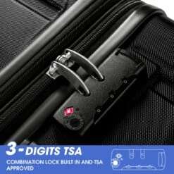 Merax 3-delig Kofferset Met TSA Slot - Trolleyset ABS 40L, 70L & 110 Liter - Zwart -Tassen Kortingen Winkel 1200x1200 838