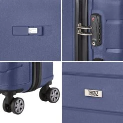 TravelZ Big Bars Kofferset - Trolleyset TSA 2-delig - Handbagage En Groot - Blauw -Tassen Kortingen Winkel 1200x1200 841