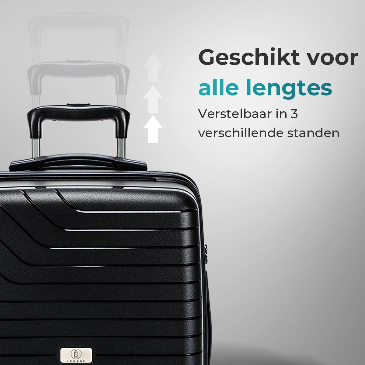 Legage Kofferset - Kofferset 3-Delig - Inclusief TSA Sloten - 1 Handbagage Koffer - Trolley - Zwart 5 Legage Kofferset - Kofferset 3-Delig - Inclusief TSA Sloten - 1 Handbagage Koffer - Trolley - Zwart - Afbeelding 3