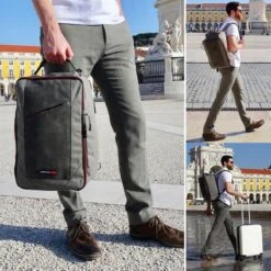 CabinMax Manhatten – Handbagage 20L – Rugzak – Schooltas - 40x20x25 Cm – Compact Reistas – Lichtgewicht – Grijs/Rood -Tassen Kortingen Winkel 1200x1200 934