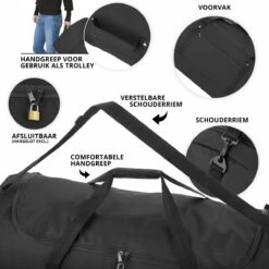 TravelZ Opvouwbare Wieltas | Reistas Op Wielen | 100 Liter | Verbeterd 2022 Model | Zwart -Tassen Kortingen Winkel 1200x1200 943