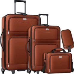 Merkloos Trolley Suitcase Set, Handbagage / Lightweight 4 Rolls Carry-on Trolley Suitcase Board Luggage Cabin Trolley Travel Suitcase Luggage, -Tassen Kortingen Winkel 1200x1200 954