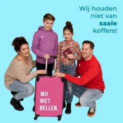 NoBoringSuitcases.com® Koffer Groot - Quotes - Spreuken - Mij Niet Bellen. - Roze - Wit - Trolley Koffer Met TSA-slot - Met Wielen - 90 Liter - Reiskoffer - 66 Cm -Tassen Kortingen Winkel 1200x1200 97