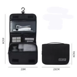 Merkloos Ophangbare Makeup Tas - Reistas Voor Make-up - Beauty Reistas - Toilettas Voor Mee Op Reis - Ophangbare Toilettas - Beauty Toilettas - Tas Voor Make-up & Toiletartikelen - Make-uptas Om Op Te Hangen - Makeuptas - Makeup Organizer - Beauty Organizer -