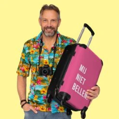 NoBoringSuitcases.com® Koffer Groot - Quotes - Spreuken - Mij Niet Bellen. - Roze - Wit - Trolley Koffer Met TSA-slot - Met Wielen - 90 Liter - Reiskoffer - 66 Cm -Tassen Kortingen Winkel 1200x1200 98