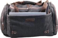 Yakfield - Reistas - Weekendtas - Kado - Dames En Heren - Canvas - Vintage Zwart Antraciet Grijs - Compact Middelgroot Model - 35 Liter Duffelbag - 5 Opbergvakken - 52x30x20 Cm -Tassen Kortingen Winkel 1200x780