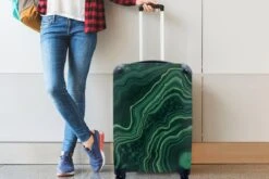 MuchoWow® Koffer - Marmer - Groen - Lijn - Past Binnen 55x40x20 Cm En 55x35x25 Cm - Handbagage - Trolley - Fotokoffer - Cabin Size - Print -Tassen Kortingen Winkel 1200x800 12