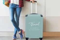 MuchoWow® Koffer - Spreuken - Quotes - The Answer To All Your Problems - Travel - Reizen - Past Binnen 55x40x20 Cm En 55x35x25 Cm - Handbagage - Trolley - Fotokoffer - Cabin Size - Print -Tassen Kortingen Winkel 1200x800 30