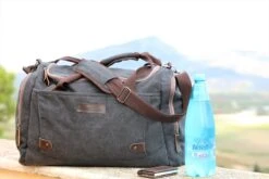 Yakfield - Reistas - Weekendtas - Kado - Dames En Heren - Canvas - Vintage Zwart Antraciet Grijs - Compact Middelgroot Model - 35 Liter Duffelbag - 5 Opbergvakken - 52x30x20 Cm -Tassen Kortingen Winkel 1200x800 62