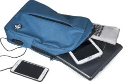 SafeSave Rugtas – Waterafstotende Schooltas Met Laptop Vak En Usb Aansluiting – Schoudertas – 15.6 Inch – Lichtblauw -Tassen Kortingen Winkel 1200x803 5