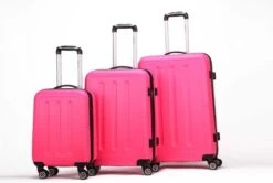 Decent Handbagage Koffer / Trolley / Reiskoffer - 50 Cm - 32 Liter - ABS - Neon-Fix - Roze -Tassen Kortingen Winkel 1200x808