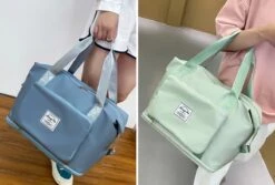 Merkloos Opvouwbare Handbagage Reistas – Opvouwbaar Tot 28 X 18 Cm – Blauw -Tassen Kortingen Winkel 1200x813 1