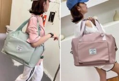 Merkloos Opvouwbare Handbagage Reistas – Opvouwbaar Tot 28 X 18 Cm – Blauw -Tassen Kortingen Winkel 1200x813 5