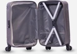 ©TROLLEYZ - Florence No.7 - Trolley - 55cm Met TSA Slot - Dubbele Wielen - 360° Spinners - 100% ABS - Handbagage Koffer In Cloudy Grey -Tassen Kortingen Winkel 1200x837