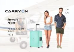 CarryOn Steward TSA Reiskoffer - 75cm Trolley Met Kliksloten - Dubbele Wielen - Mint -Tassen Kortingen Winkel 1200x847 1